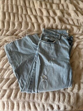 Madewell Light Blue Distressed Cropped Jeans